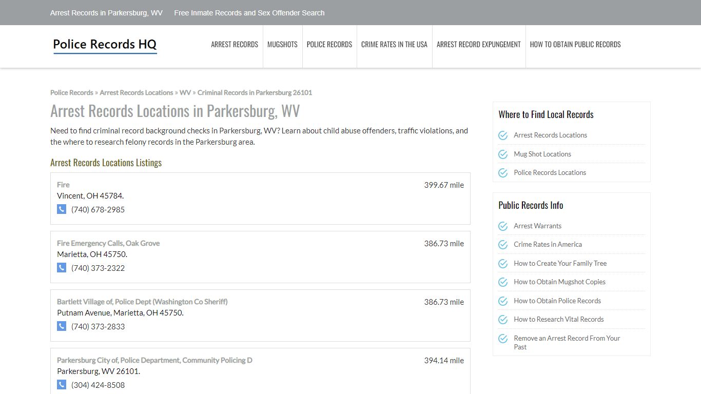 Arrest Records in Parkersburg, WV - Free Inmate Records and Sex ...
